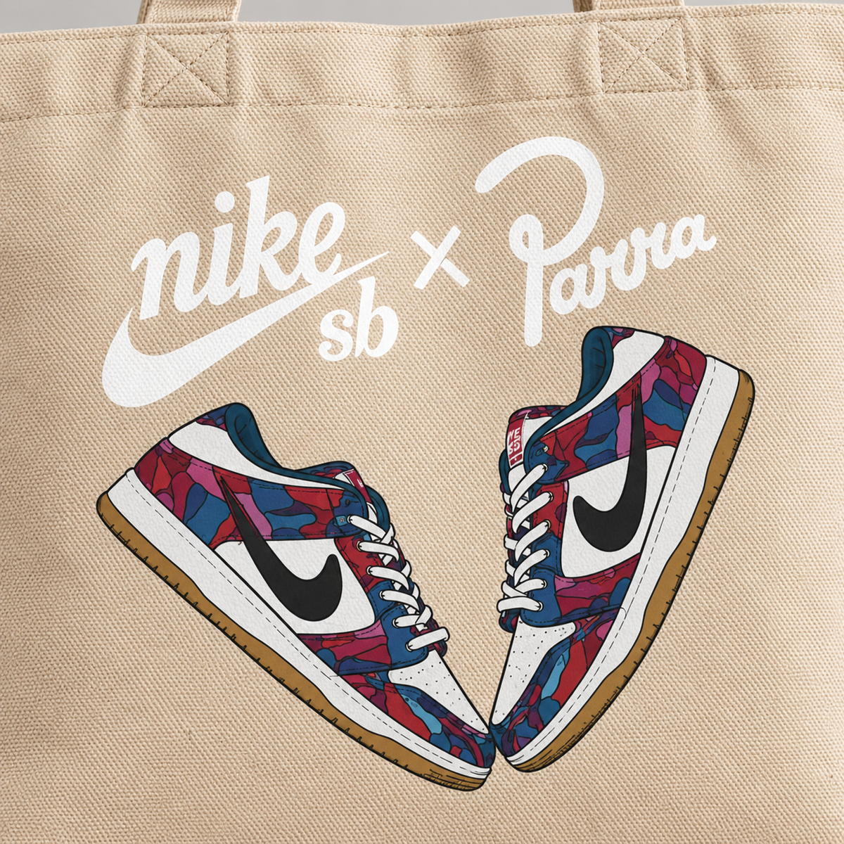 Abstract Patterned Sneaker Canvas Tote Bag