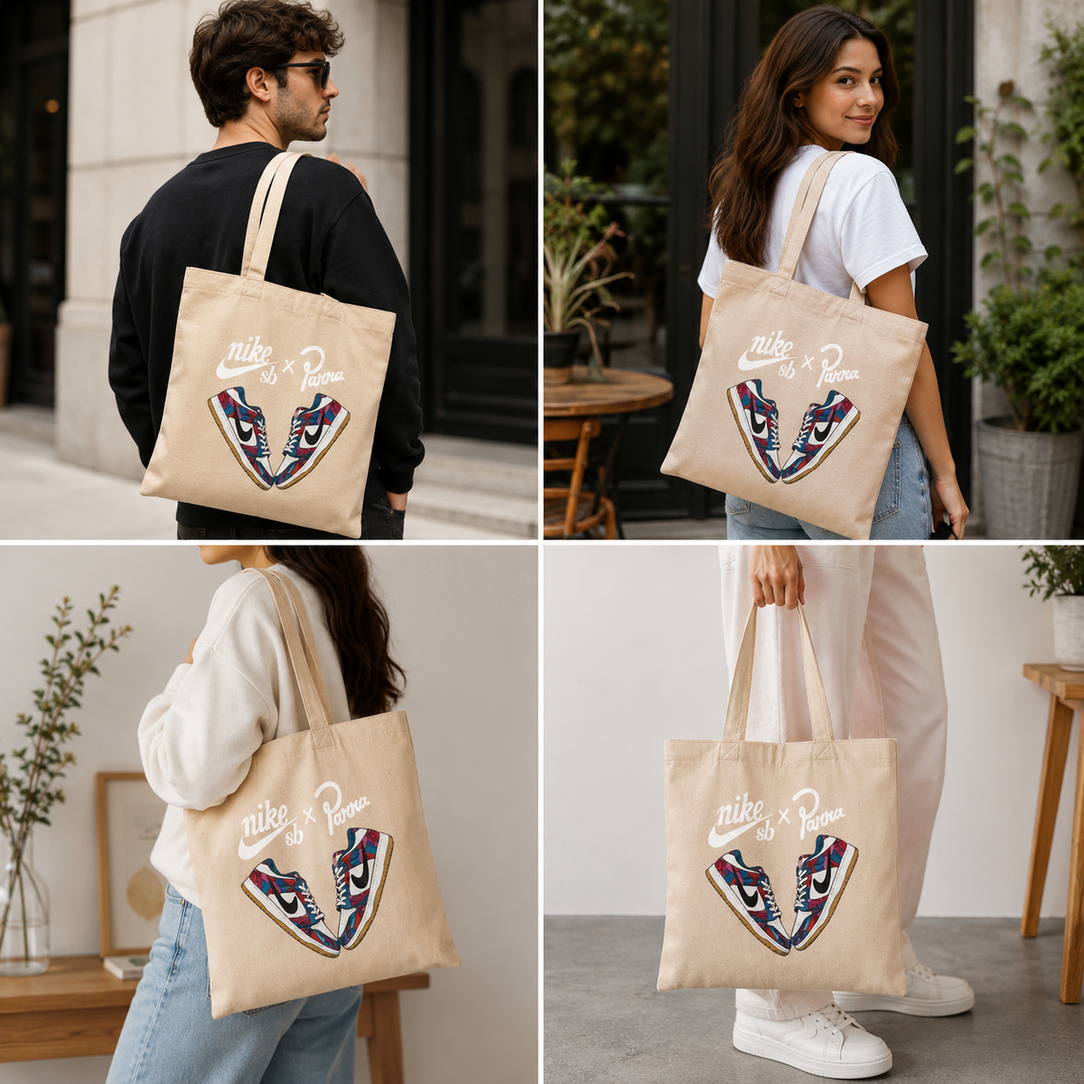 Abstract Patterned Sneaker Canvas Tote Bag
