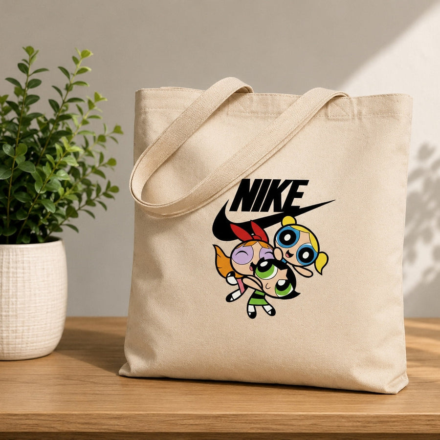 Nike x Powerpuff Girls Collaboration Canvas Tote Bag