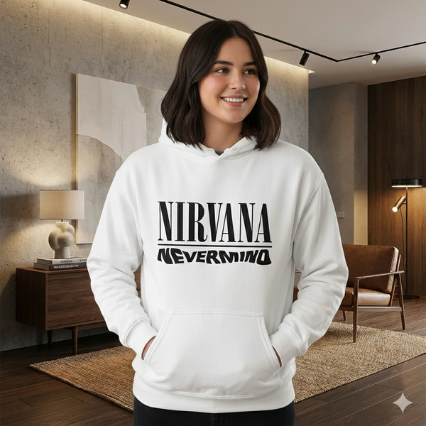 Nirvana Nevermind Album Cover White Hoodie