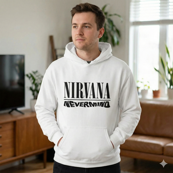 Nirvana Nevermind Album Cover White Hoodie