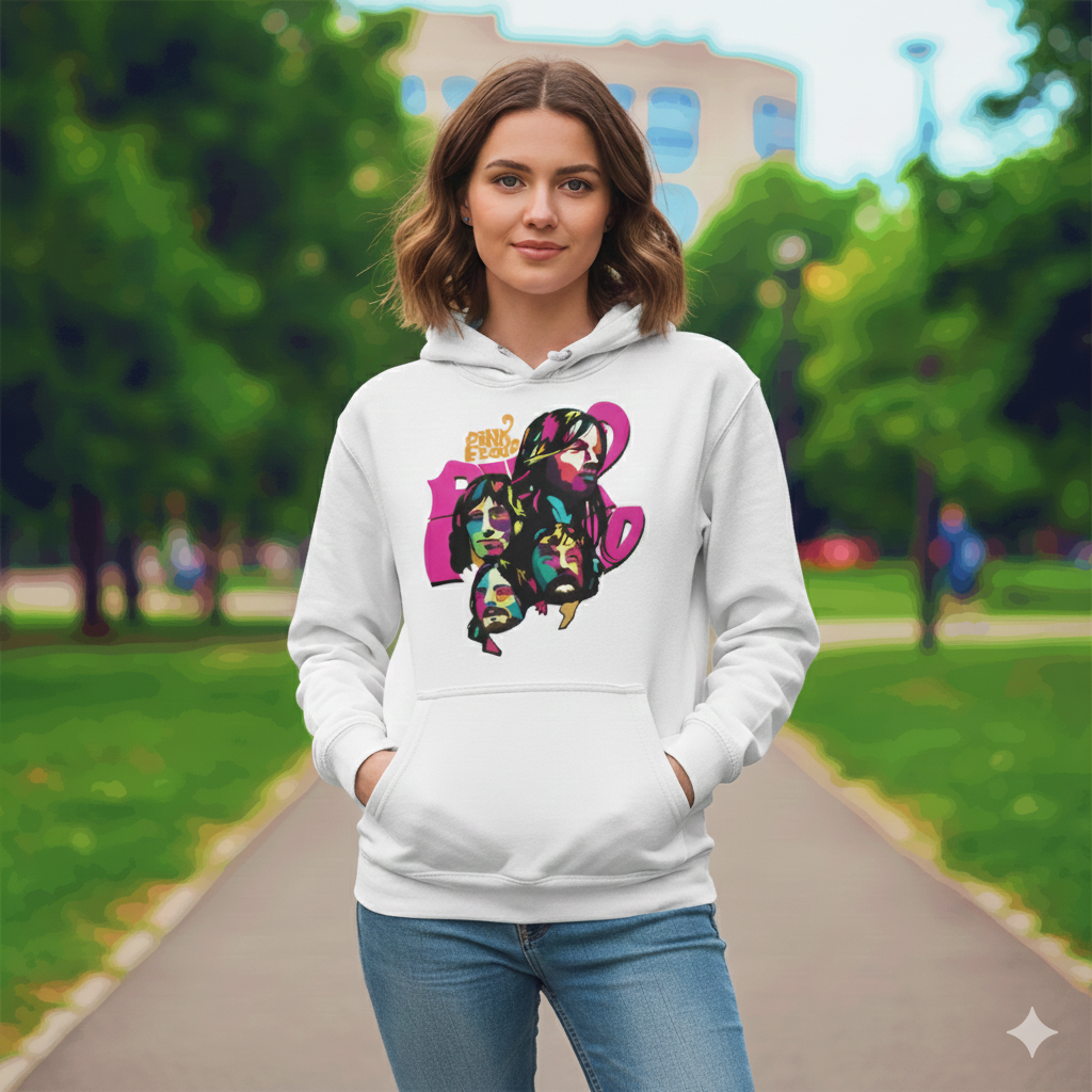 Pink Floyd Pop Art Band Portrait Printed Hoodie