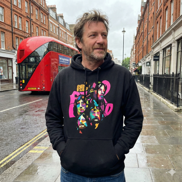 Pink Floyd Pop Art Band Portrait Printed Hoodie