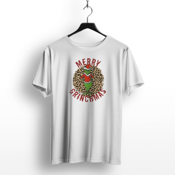 Merry Grinchmas Leopard Print T-Shirt
