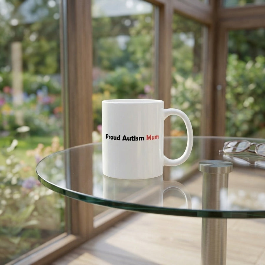 Proud Autism Mum Mug – Minimalist Ceramic Coffee Cup, Autism Awareness Gift for Moms