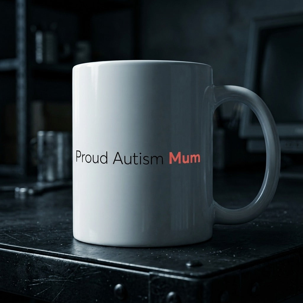 Proud Autism Mum Mug – Minimalist Ceramic Coffee Cup, Autism Awareness Gift for Moms