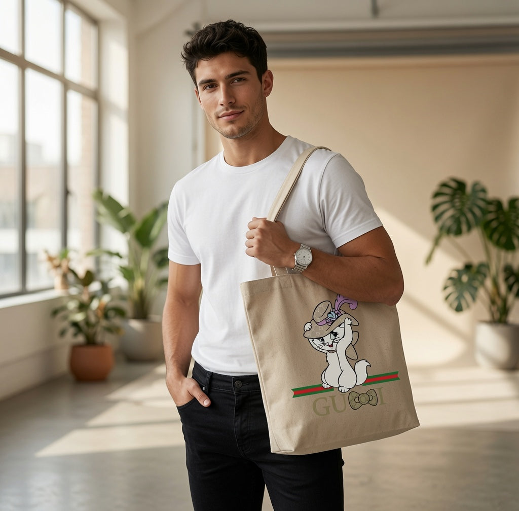 Dabbing Unicorn Graphic Canvas Tote Bag - Designer Style Fashion Graphic