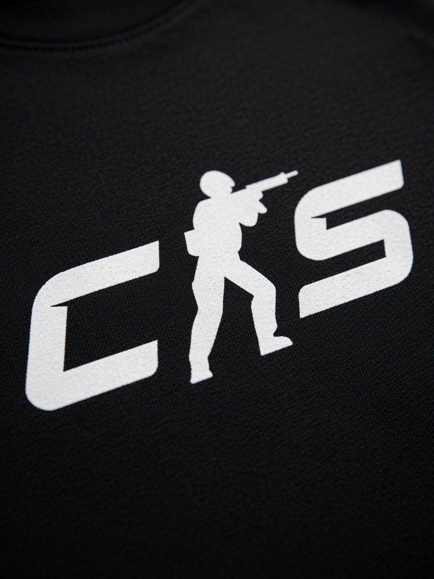 Classic CS Gaming T-Shirt Tactical Shooter Graphic Tee Gamer Gift Men's Black White