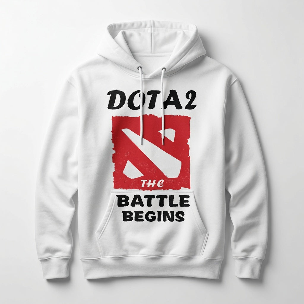 Dota 2 The Battle Begins Hoodie MOBA Gaming Sweatshirt Pullover Gamer Gift Mens