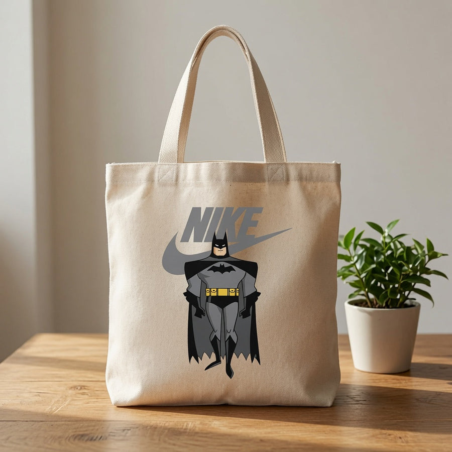 Classic Batman Animated Style Canvas Tote Bag - Superhero Pop Culture Handbag