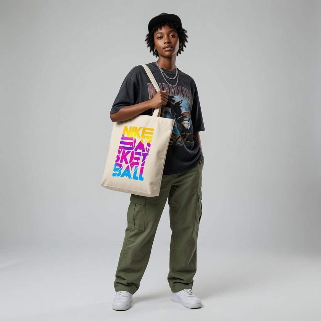 Colorful Graphic Canvas Tote Bag | Everyday Eco-Friendly Shopping Bag