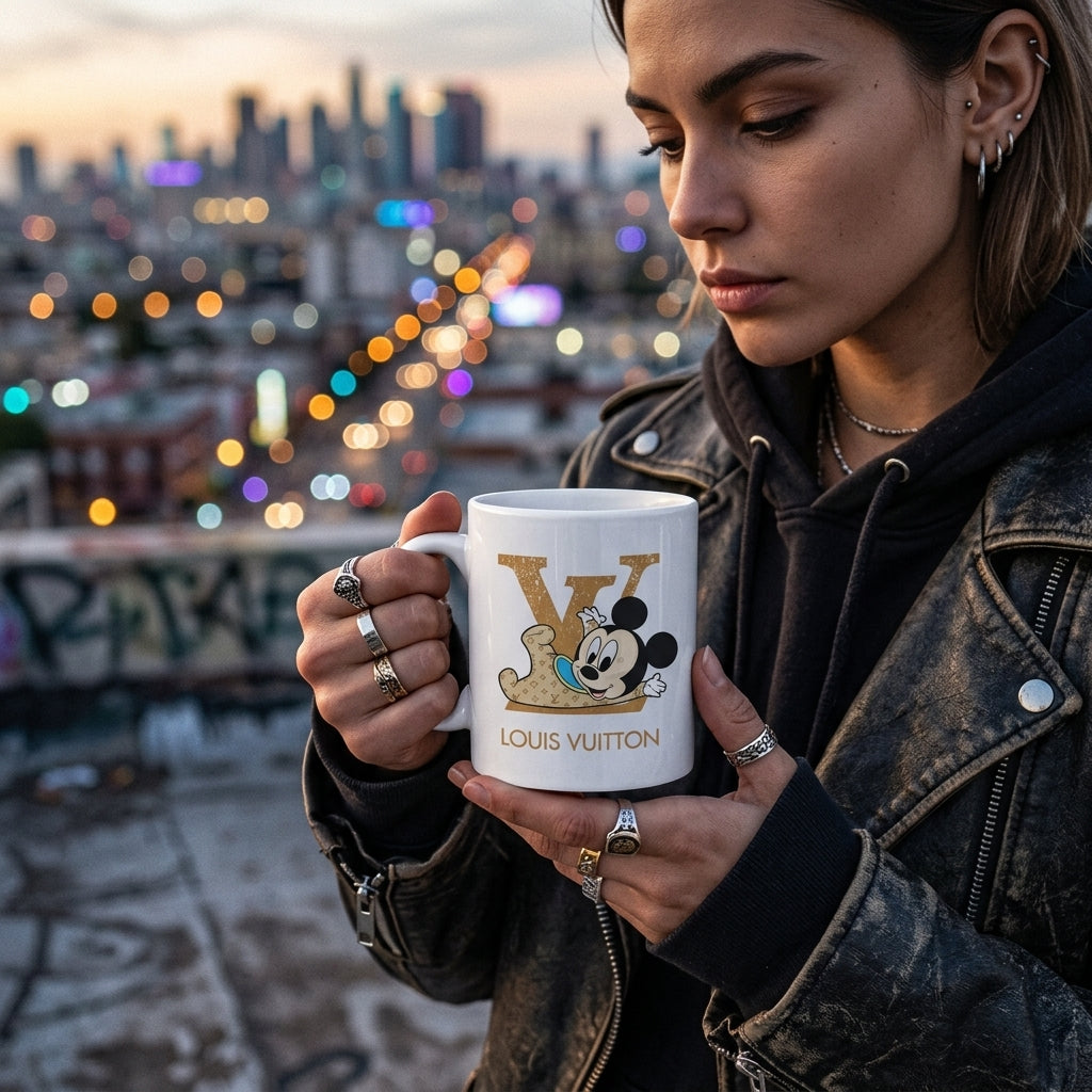 Playful Mickey Mouse Monogram Decal – Waterproof Vinyl for Mugs
