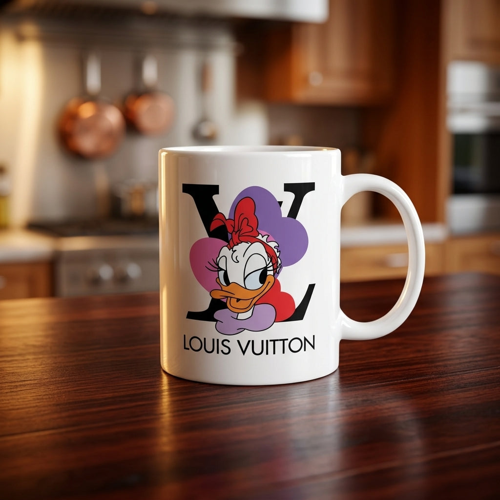 Daisy Duck Monogram Vinyl Sticker – Waterproof Decal for Mugs & Cups