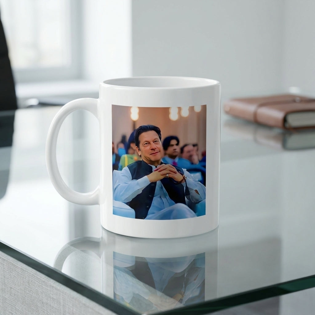 Imran Khan Portrait Printed White Ceramic Cup – Premium Quality Coffee & Tea Cup