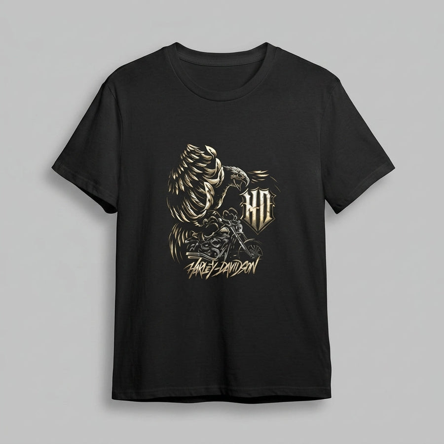 Vintage Golden Eagle Chopper Motorcycle Graphic T-Shirt