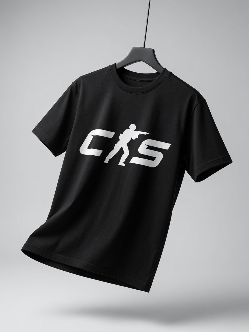 Classic CS Gaming T-Shirt Tactical Shooter Graphic Tee Gamer Gift Men's Black White