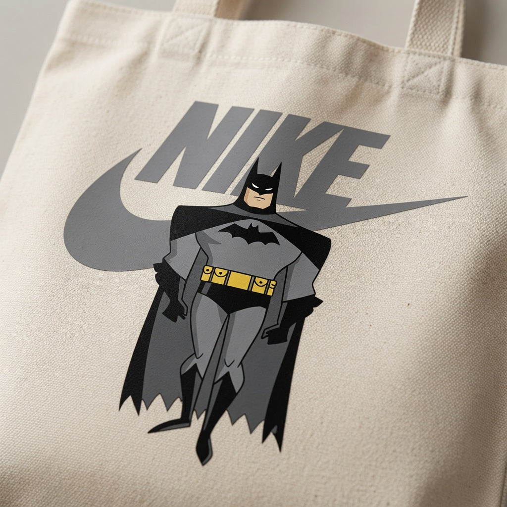 Classic Batman Animated Style Canvas Tote Bag - Superhero Pop Culture Handbag