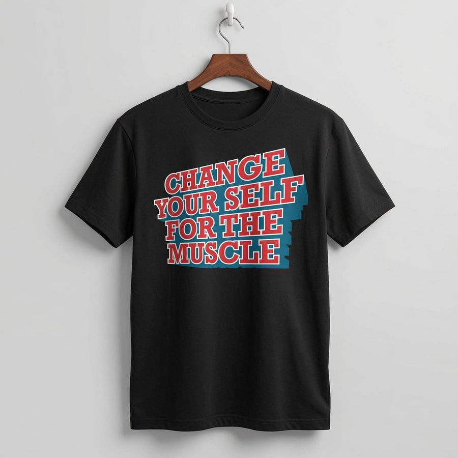 "Change Yourself For The Muscle" Retro Fitness Graphic Tee