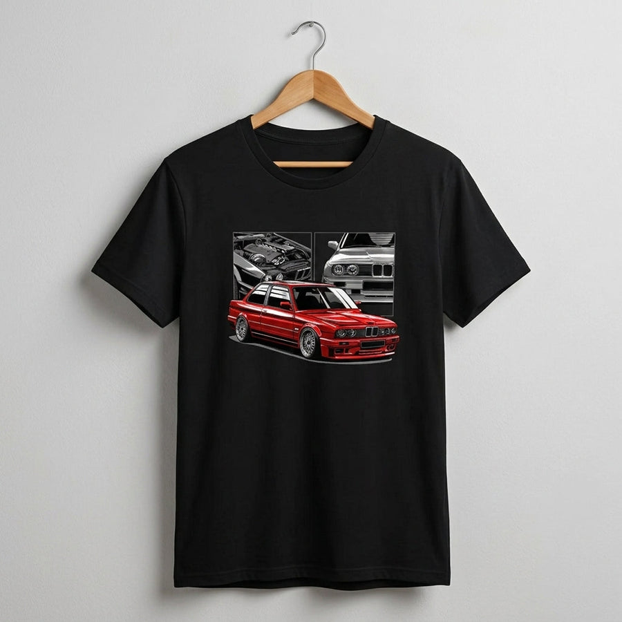 BMW E30 M3 Retro Comic Panel Graphic T-Shirt