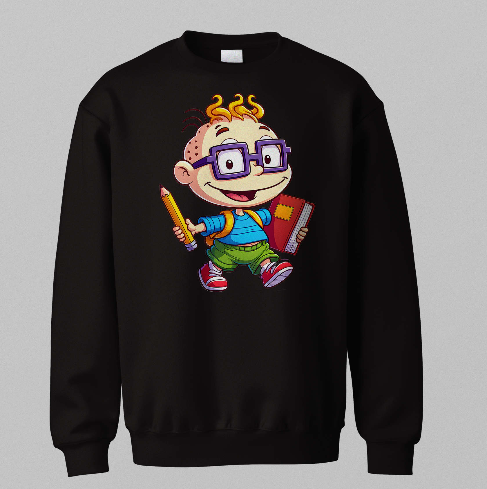 Retro Cartoon Scholar Sweatshirt