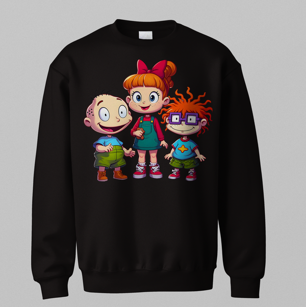 Rugrats Iconic Trio Sweatshirt – Angelica, Tommy, and Chuckie Logo