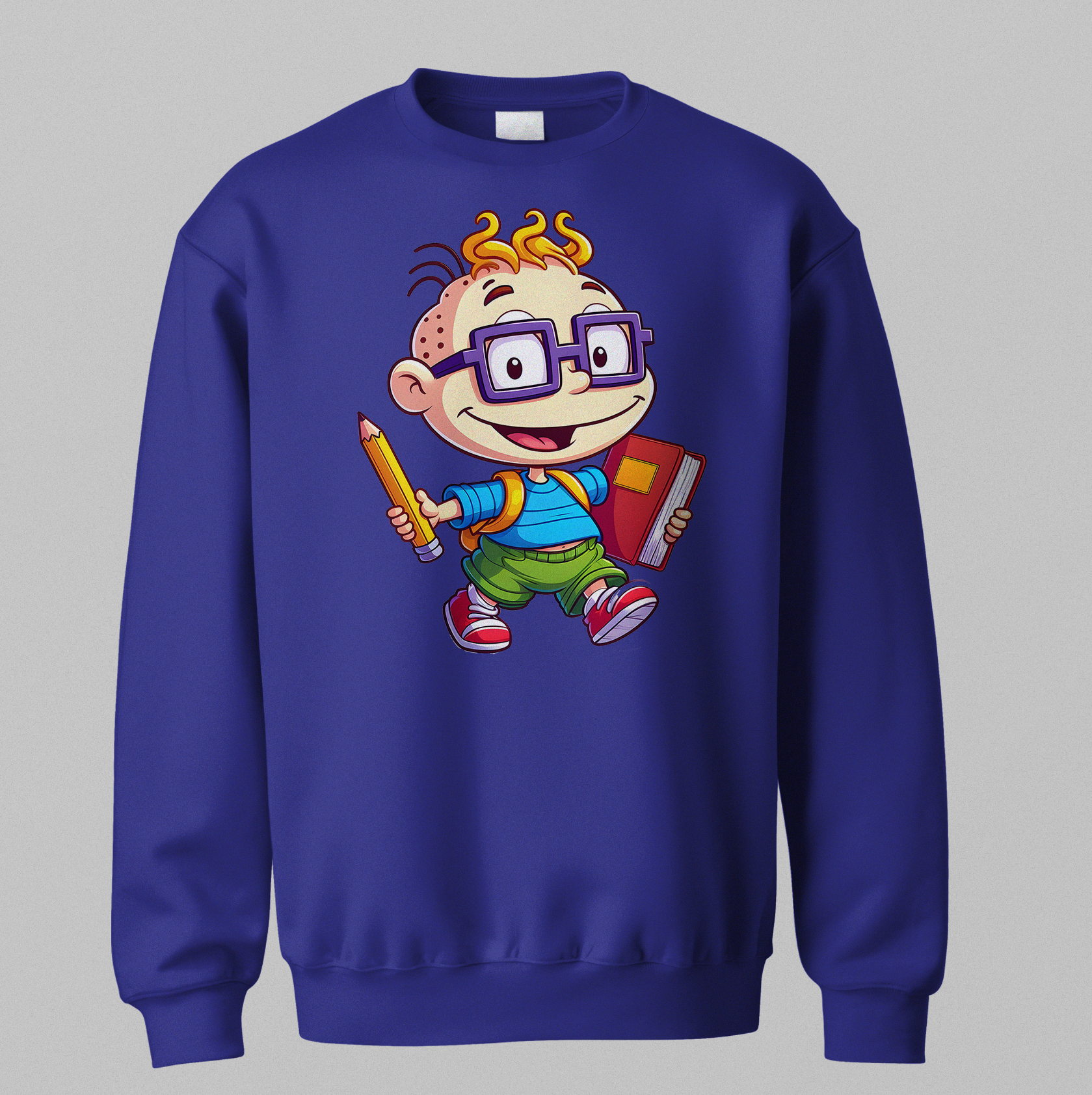 Retro Cartoon Scholar Sweatshirt