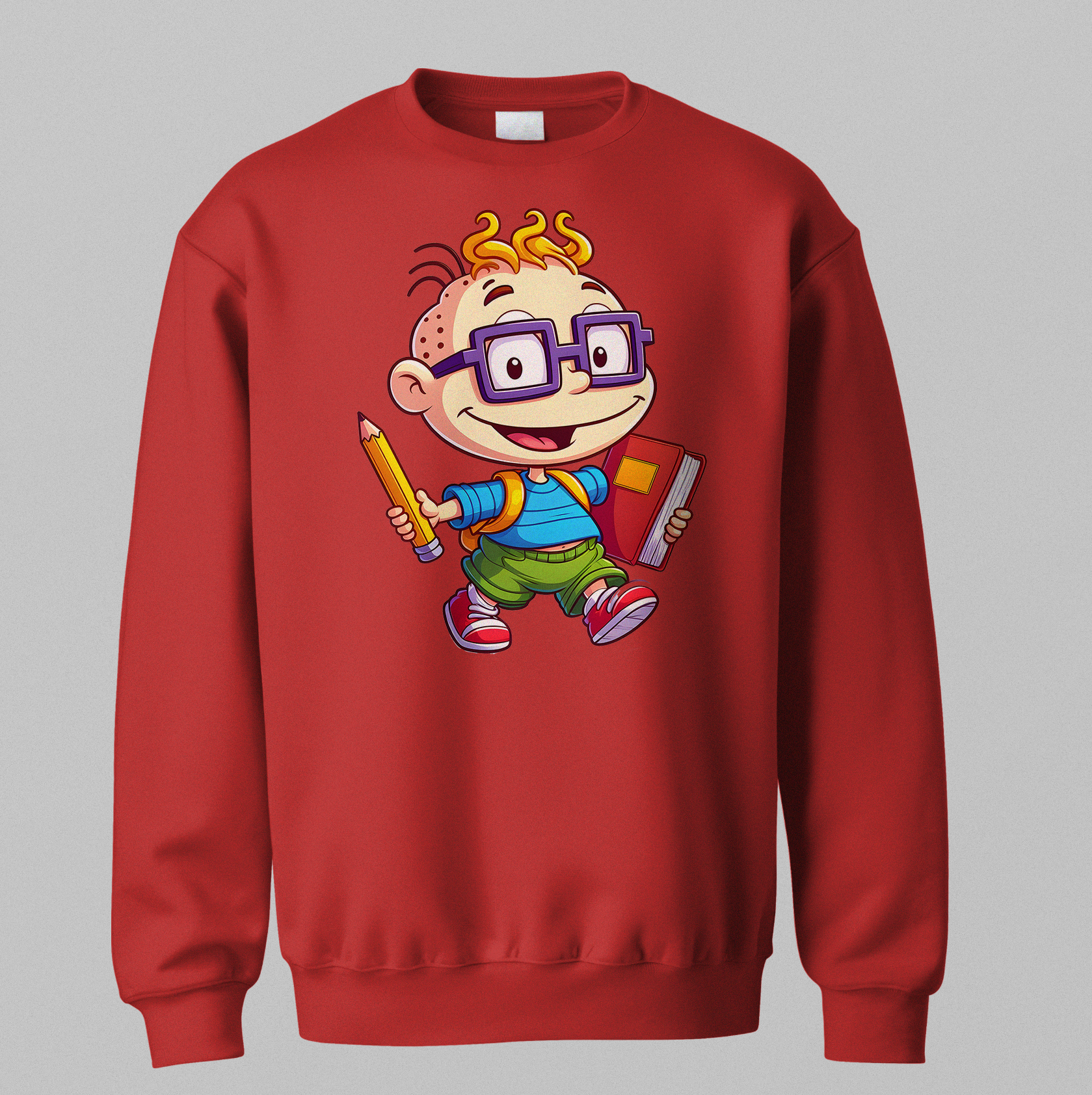 Retro Cartoon Scholar Sweatshirt