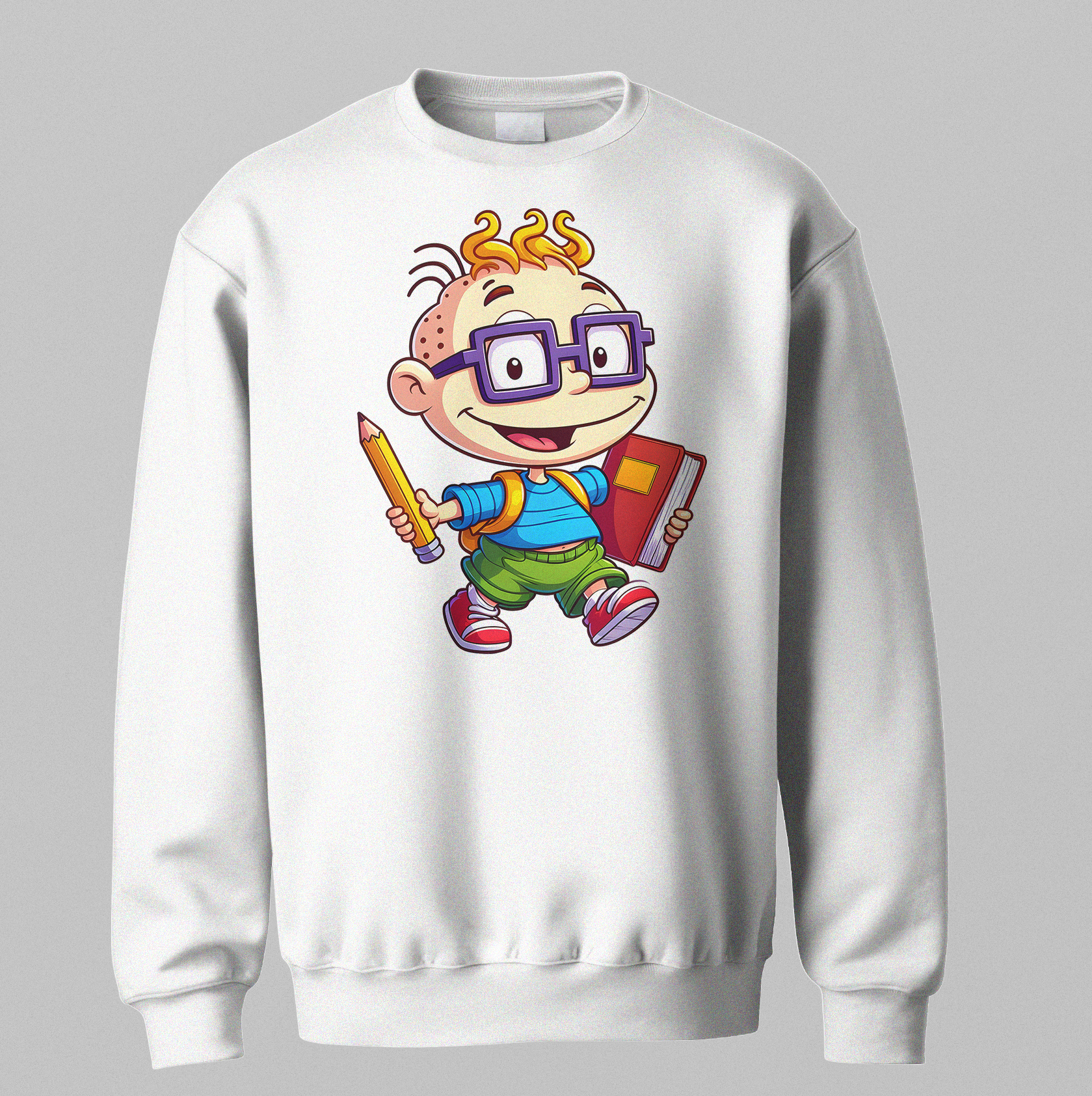 Retro Cartoon Scholar Sweatshirt