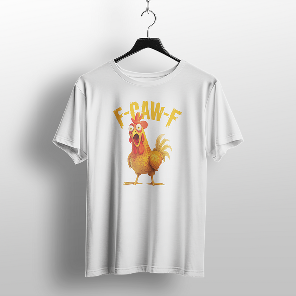 Funny Rooster "F-CAW-F" Golden Rooster T-Shirt – Cartoon Humor Tee