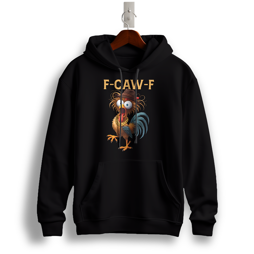 Funny Cowboy Rooster "F-CAW-F" Hoodie – Cartoon Humor