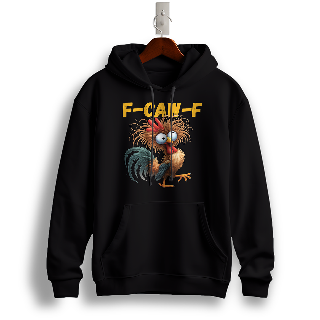 Funny Rooster "F-CAW-F" Hoodie – Humor Parody Design