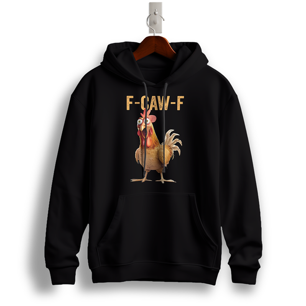 Funny Rooster "F-CAW-F" Hoodie – Cartoon Humor Parody