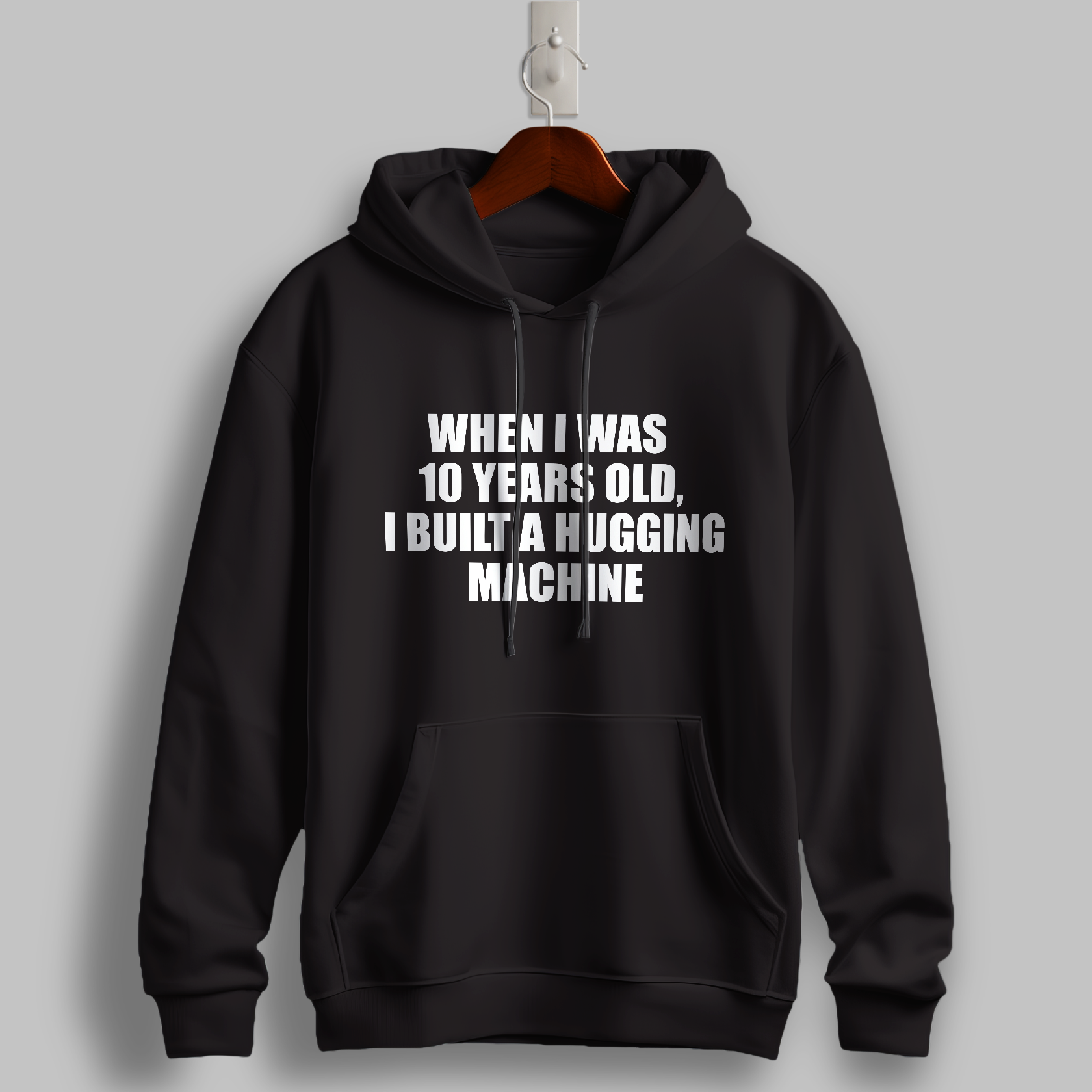 "Hugging Machine" Black Hoodie