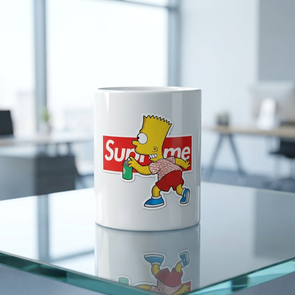 Bart Simpson Graffiti Spray Paint Vinyl Decal – Waterproof Artwork for Mugs & cups