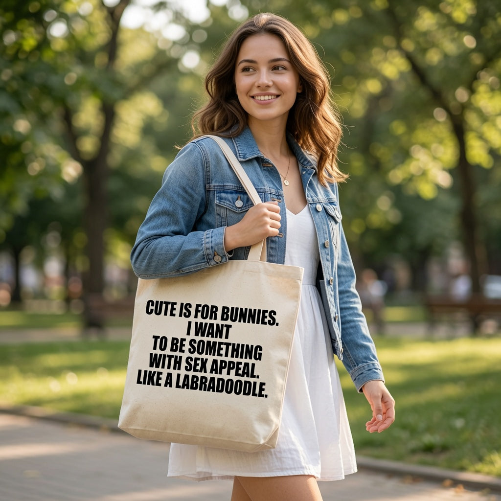 Funny Natural Cotton Canvas Tote Bag - Hilarious Humor Quote Reusable Shopping Tote