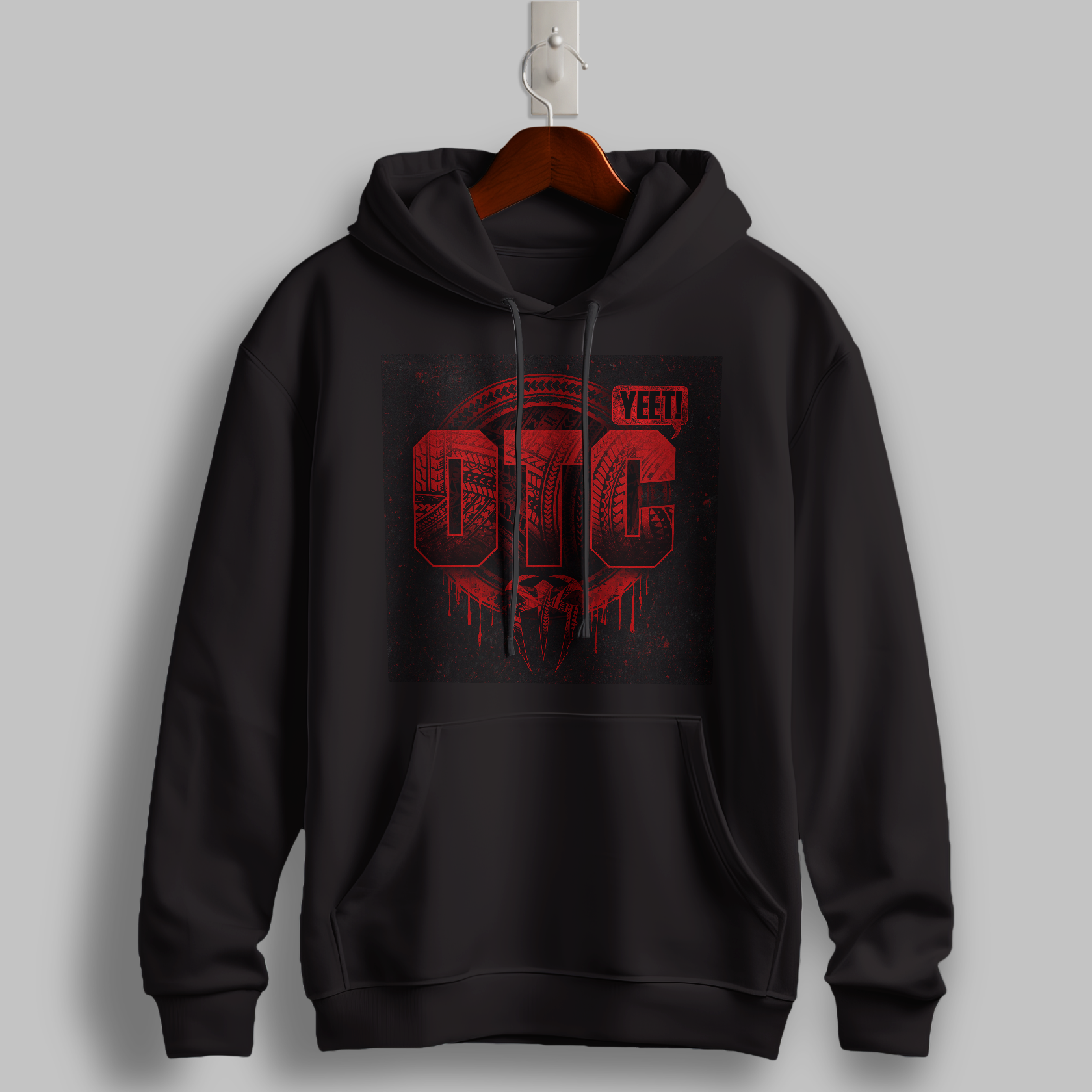 "DTC YEET!" Red Drip Hoodie