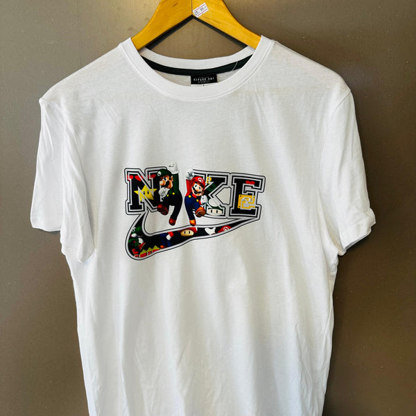 White Cartoon Gamer Graphic T-Shirt