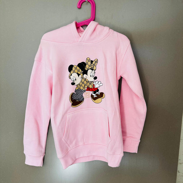 Mickey & Minnie Luxe Style Kids' Hoodie – Pink