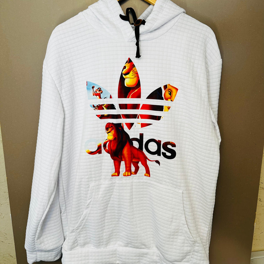 White Lion King Printed Graphic Hoodie