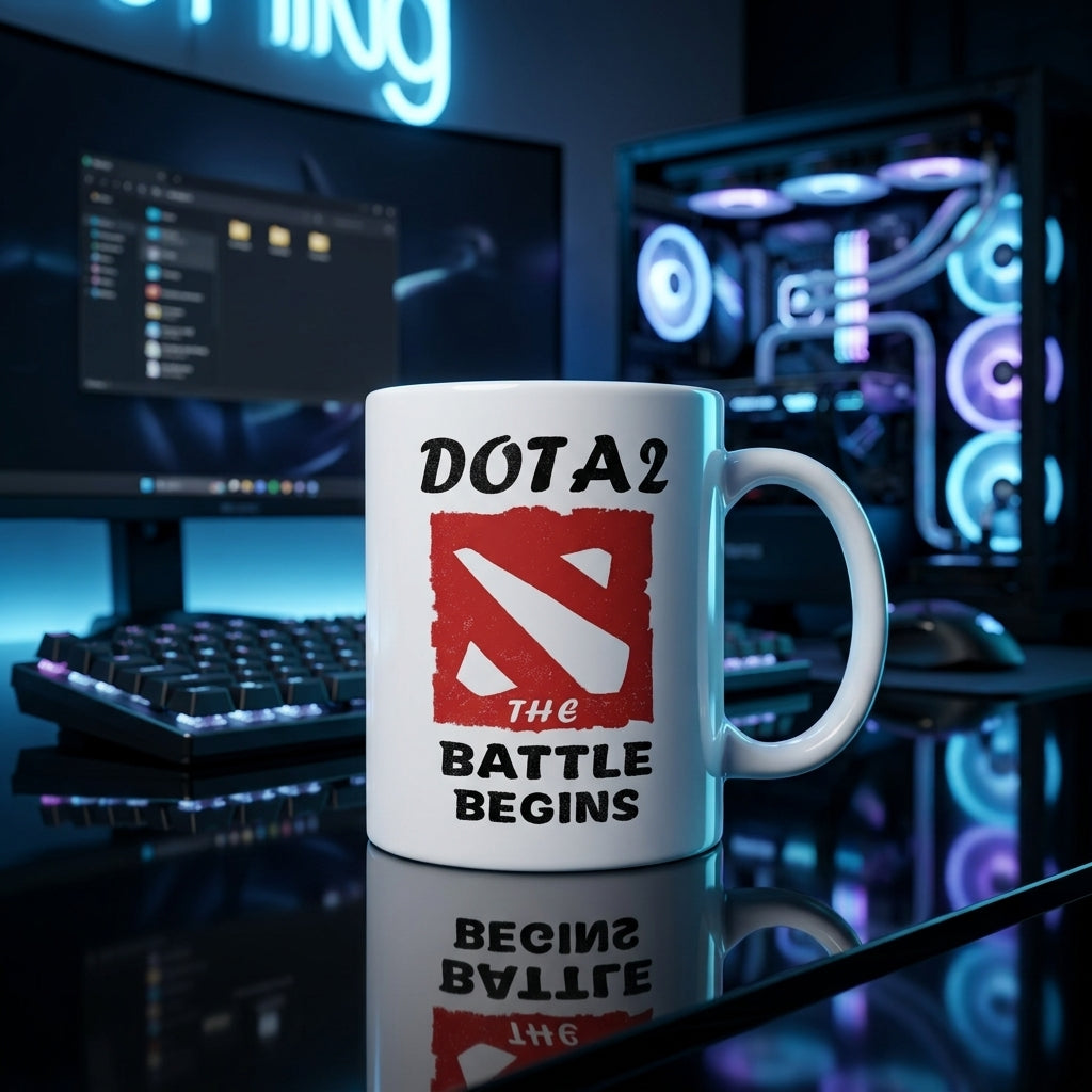 Dota 2 The Battle Begins Ceramic Coffee Mug 11oz Premium White Gaming Cup Gift for Gamers