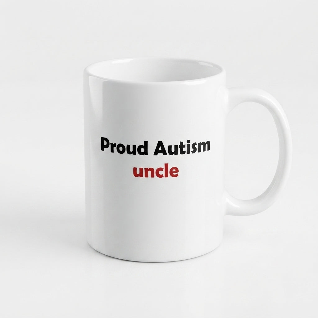 Autism Awareness Nephew Support Graphic Ceramic Cup – Proud Uncle and Aunt Advocacy Drinkware