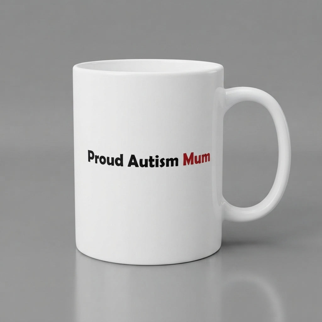 Autism Awareness Child Support Graphic Ceramic Cup – Proud Mum and Dad Advocacy Drinkware