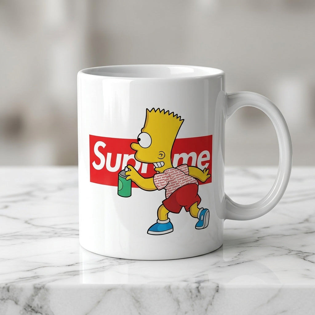 Bart Simpson Graffiti Spray Paint Vinyl Decal – Waterproof Artwork for Mugs & cups