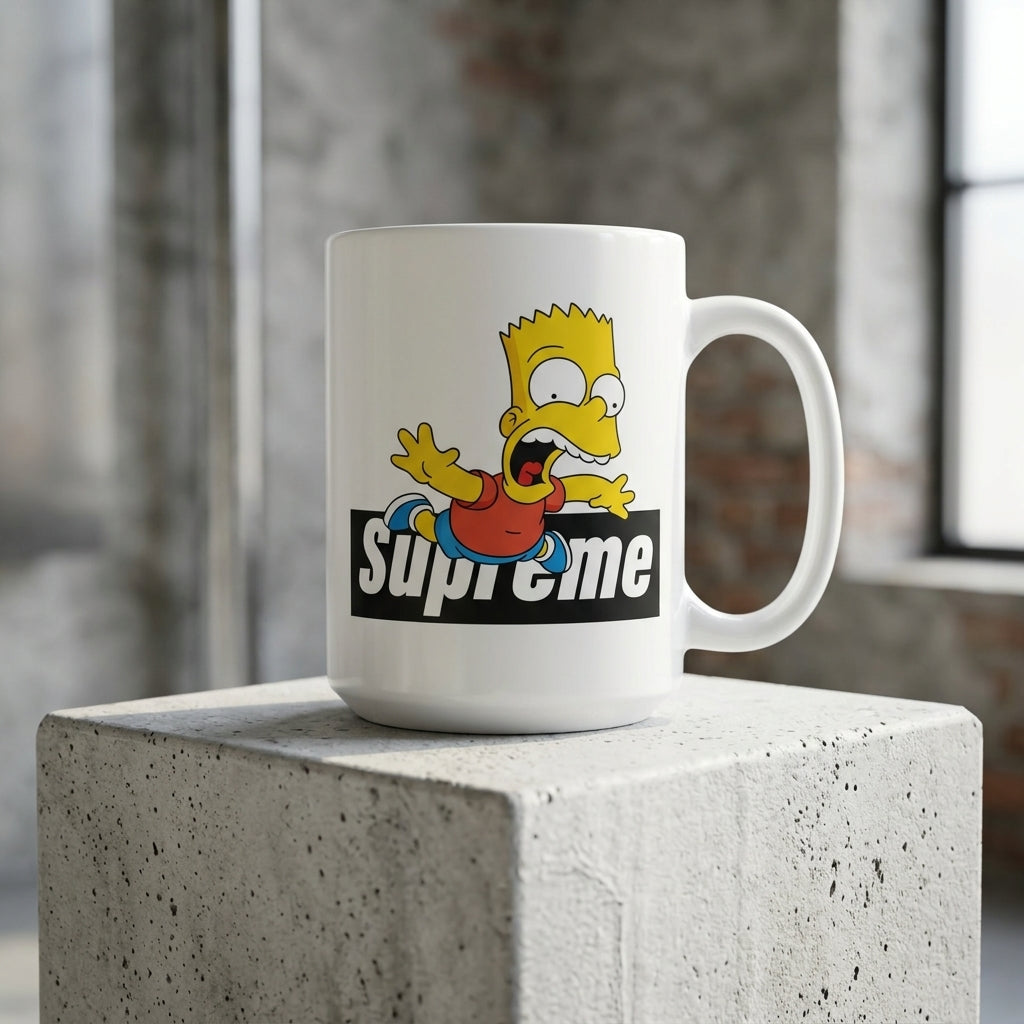 Funny Bart Simpson Black Box Logo Vinyl Decal – Waterproof Artwork for Mugs