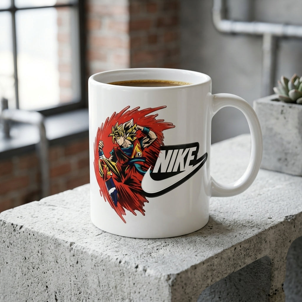 Epic Anime Super Saiyan Warrior Graphic Ceramic Coffee Mug – Powerful Manga Art Tea Cup & Unique Birthday Gift for Anime Fans