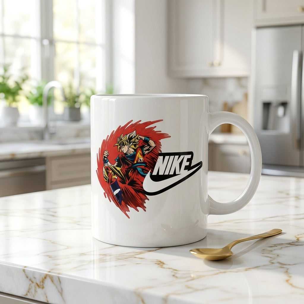 Epic Anime Super Saiyan Warrior Graphic Ceramic Coffee Mug – Powerful Manga Art Tea Cup & Unique Birthday Gift for Anime Fans