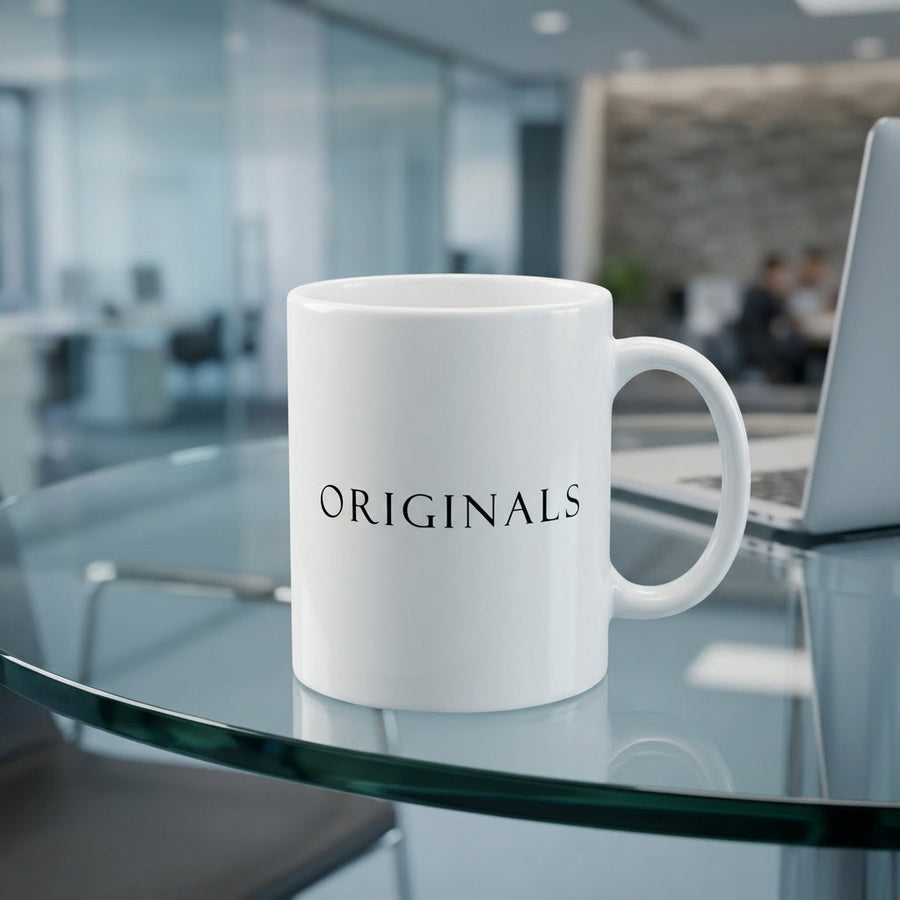 Originals Minimalist Typography Premium White Ceramic Coffee Mug - Classic Adidas Inspired Streetwear Tea Cup (11oz)