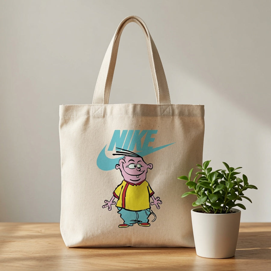 Retro Cartoon Character Graphic Canvas Tote Bag | Nostalgic 90s Pop Culture Cotton Tote