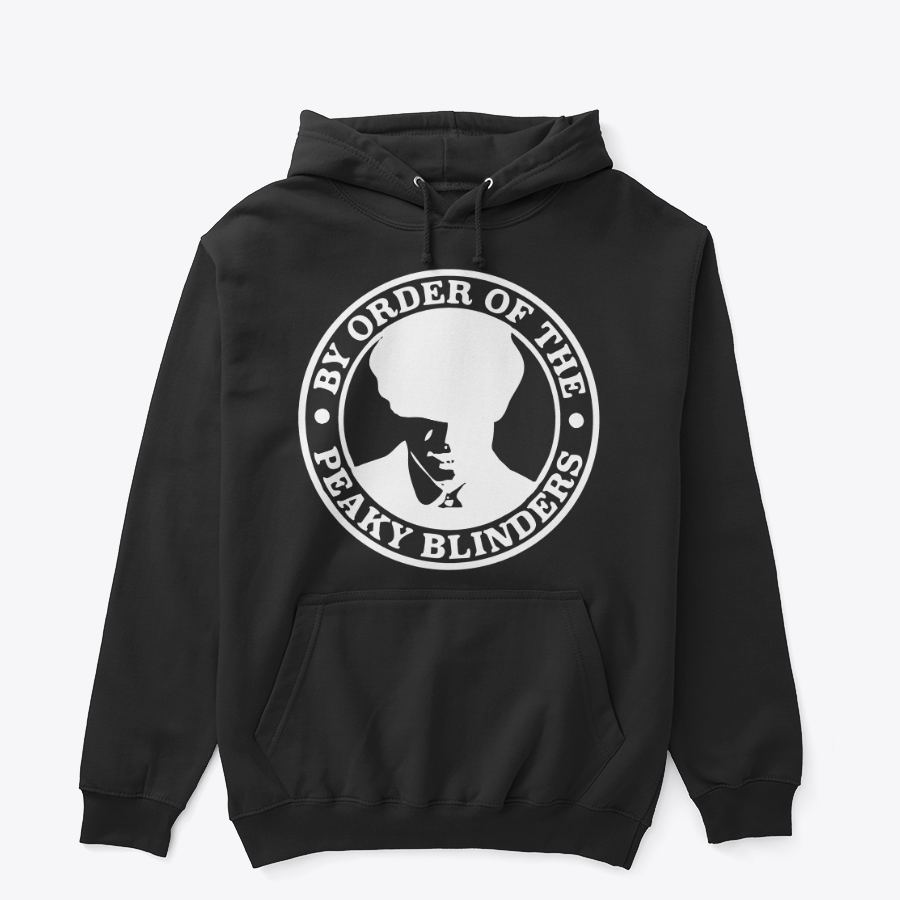 Peaky Blinders Thomas Shelby Silhouette Circular Badge Minimalist Street Style Hoodie