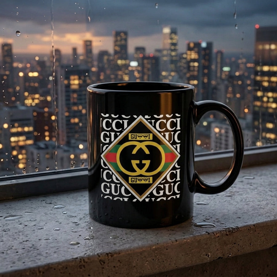 Luxury Monogram Diamond Emblem Waterproof Vinyl Sticker - Stylish Fashion Logo Decal for Laptops, Mugs